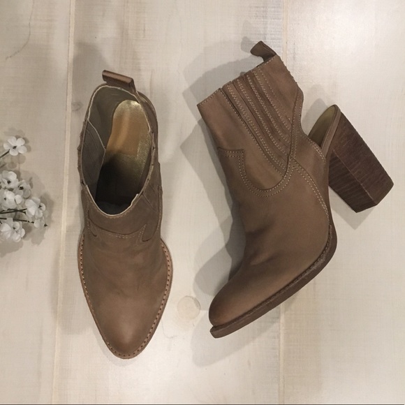 Dolce Vita Shoes - Dolce Vita Nude Ankle Strap Stacked Heel Booties